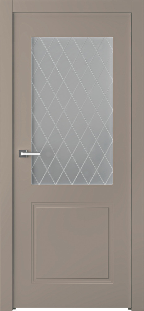 межкомнатные двери  Belwooddoors Кремона 2 витраж 39 эмаль мокко