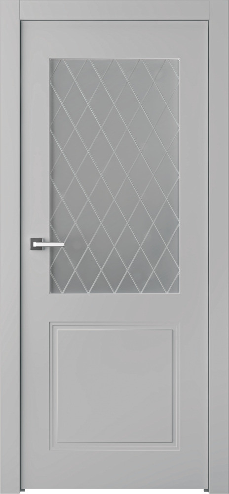 межкомнатные двери  Belwooddoors Кремона 2 витраж 39 эмаль пепельная