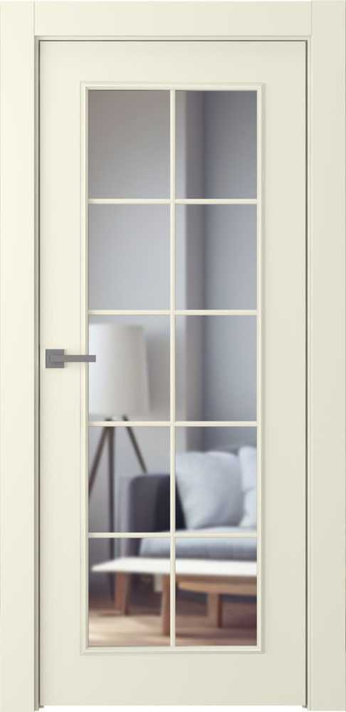 межкомнатные двери  Belwooddoors Ламира 1 прозрачное эмаль шампань