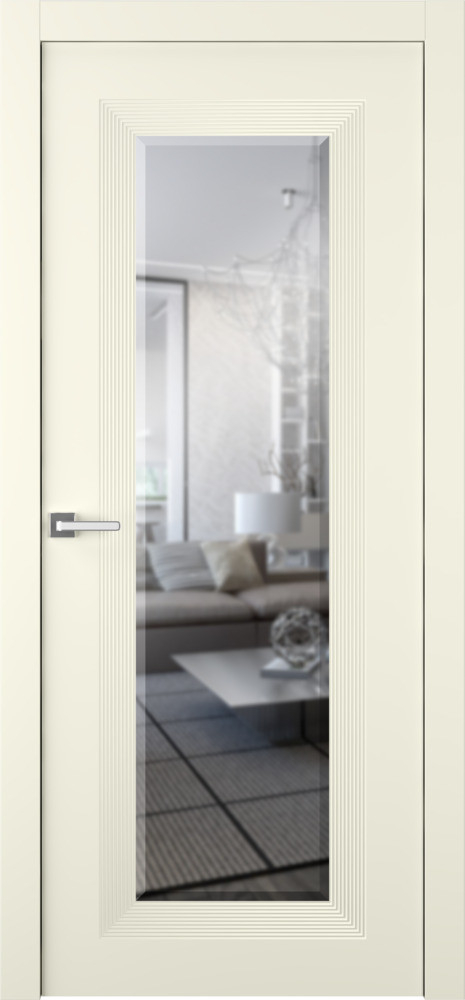 межкомнатные двери  Belwooddoors Либра 1 зеркало эмаль шампань