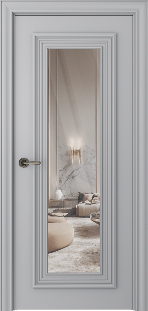 межкомнатные двери  Belwooddoors Палаццо 1 зеркало эмаль пепельная