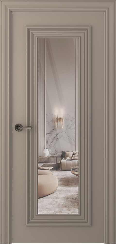 межкомнатные двери  Belwooddoors Палаццо 1 зеркало эмаль мокко
