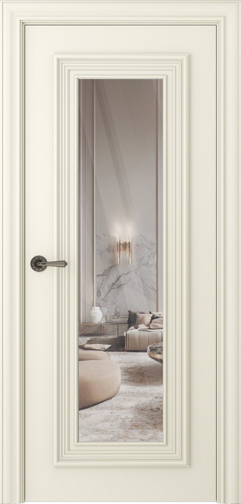межкомнатные двери  Belwooddoors Палаццо 1 зеркало эмаль шампань