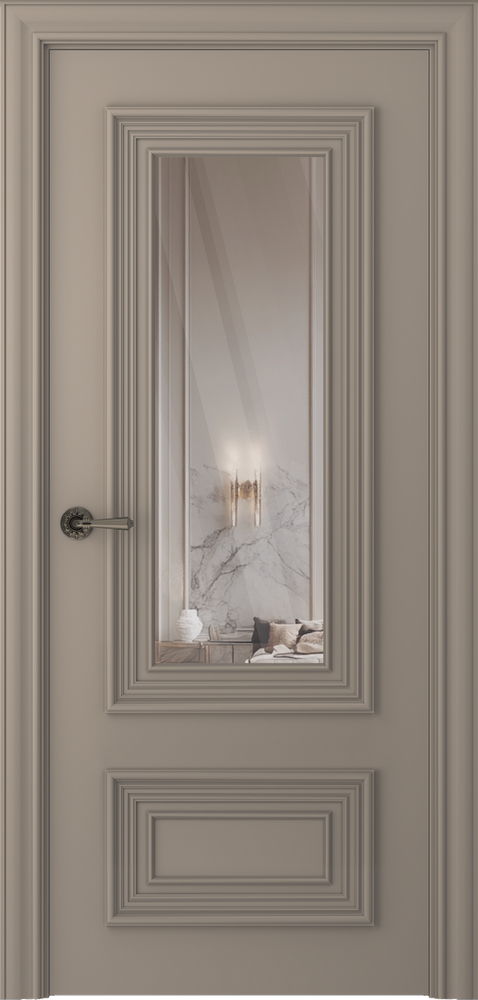 межкомнатные двери  Belwooddoors Палаццо 2 зеркало эмаль мокко