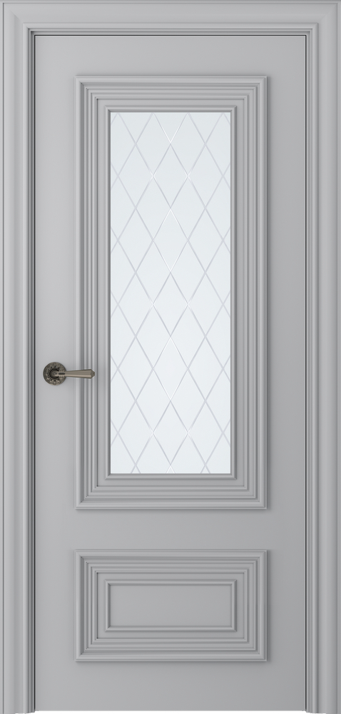 межкомнатные двери  Belwooddoors Палаццо 2 витраж 39 эмаль пепельная