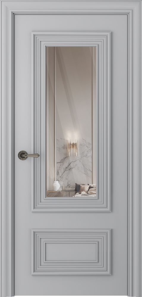 межкомнатные двери  Belwooddoors Палаццо 2 зеркало эмаль пепельная