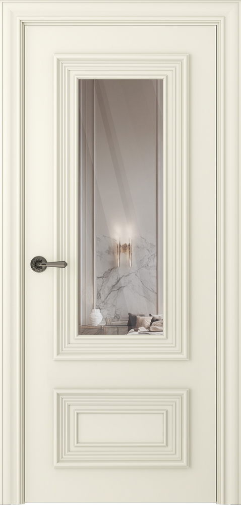 межкомнатные двери  Belwooddoors Палаццо 2 зеркало эмаль шампань