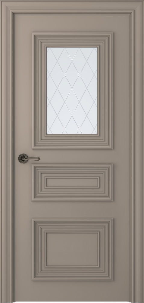 межкомнатные двери  Belwooddoors Палаццо 3/1 витраж 39 эмаль мокко