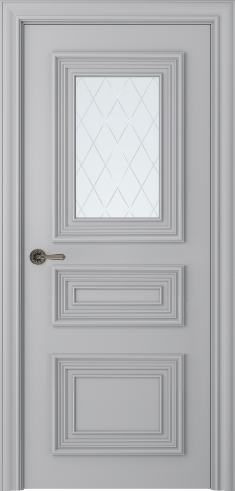 межкомнатные двери  Belwooddoors Палаццо 3/1 витраж 39 эмаль пепельная